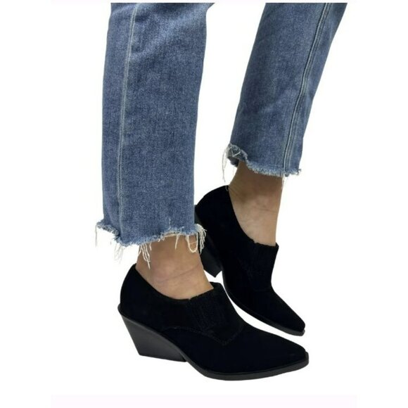 New Seychelles Black Suede Ankle Boots Bootie Seattle Sz 8 - Picture 1 of 9